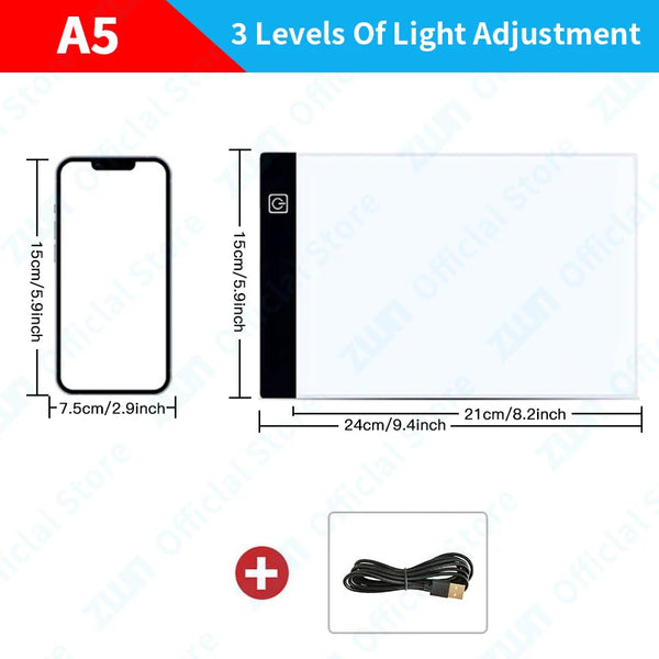 LED Drawing Copy Pad – 3-Level Dimming Art Board