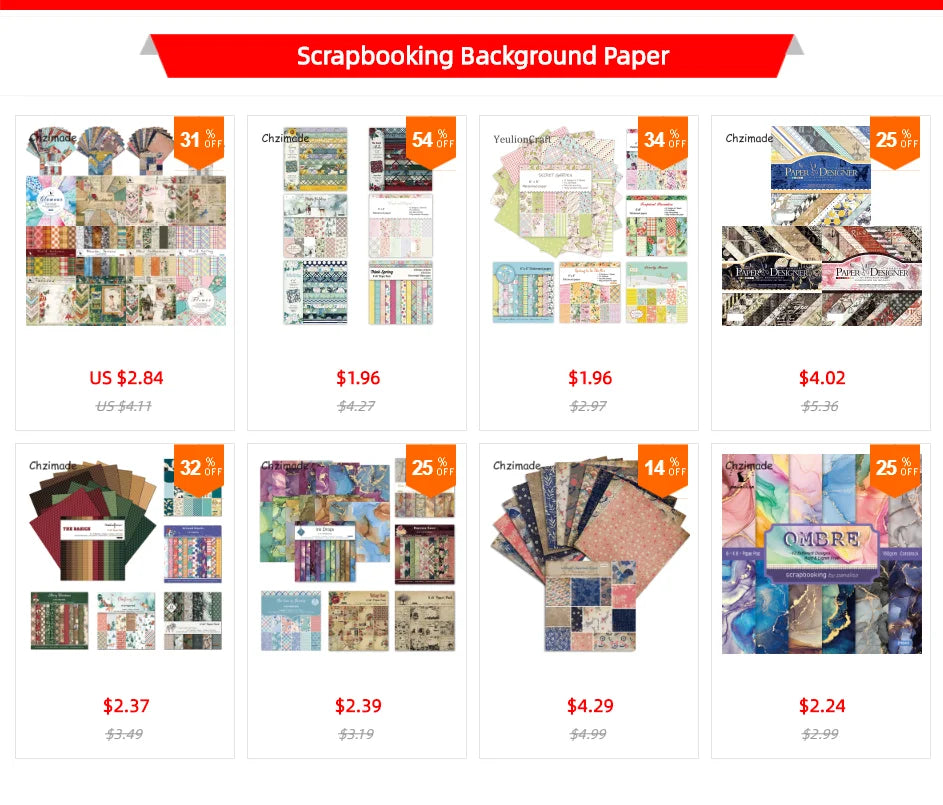 Vintage Flower Paper Pad – 12 Sheets 6x6" Scrapbooking & Card Making Set