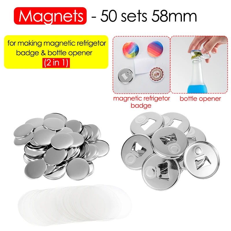 50/100pcs DIY Magnet Badge Button Parts