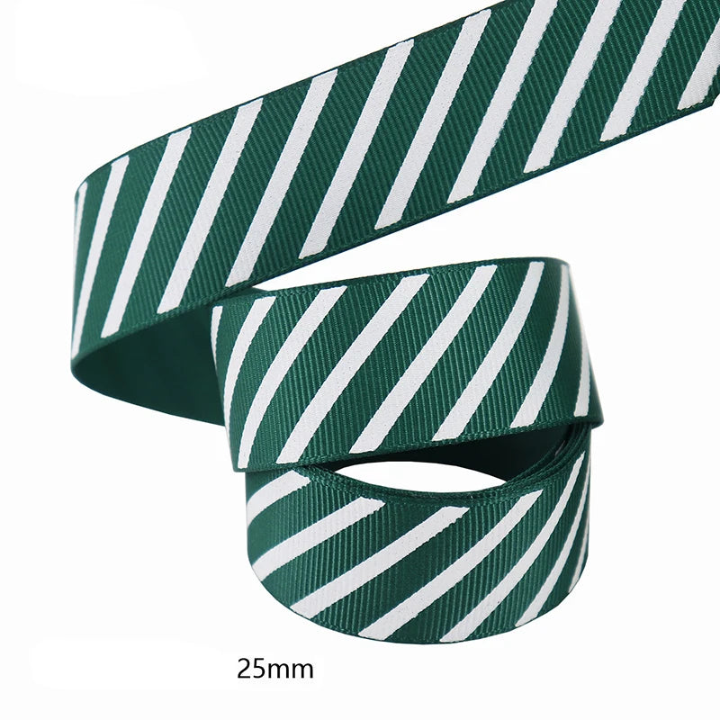 Diagonal Striped Thread Ribbon – 10 Yards Holiday Gift & Decoration Ribbon