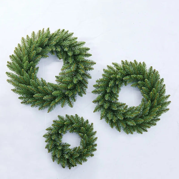 Christmas Green Pine Needle Wreath – Front Door Garland Decoration (30/40/50cm)