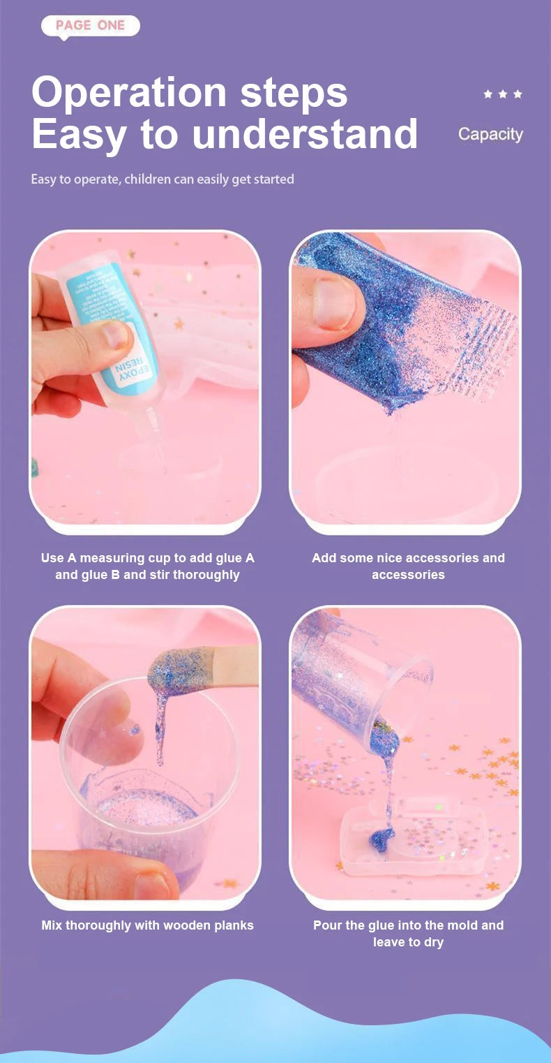 Kids DIY Crystal Glue Keychain Craft Kit – Fun Art Set for Girls