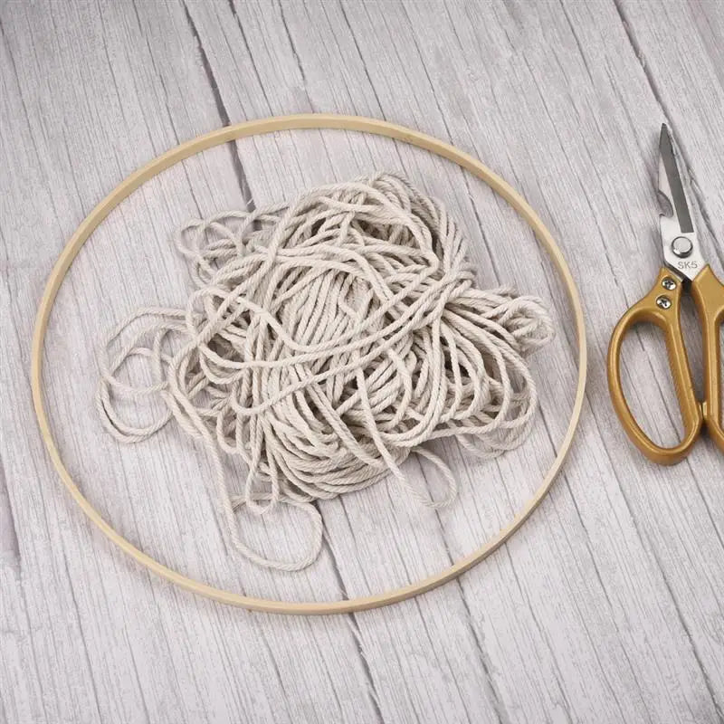 Wooden Bamboo Circle Hoop – Macrame & Floral DIY Ring for Wreaths & Dream Catchers