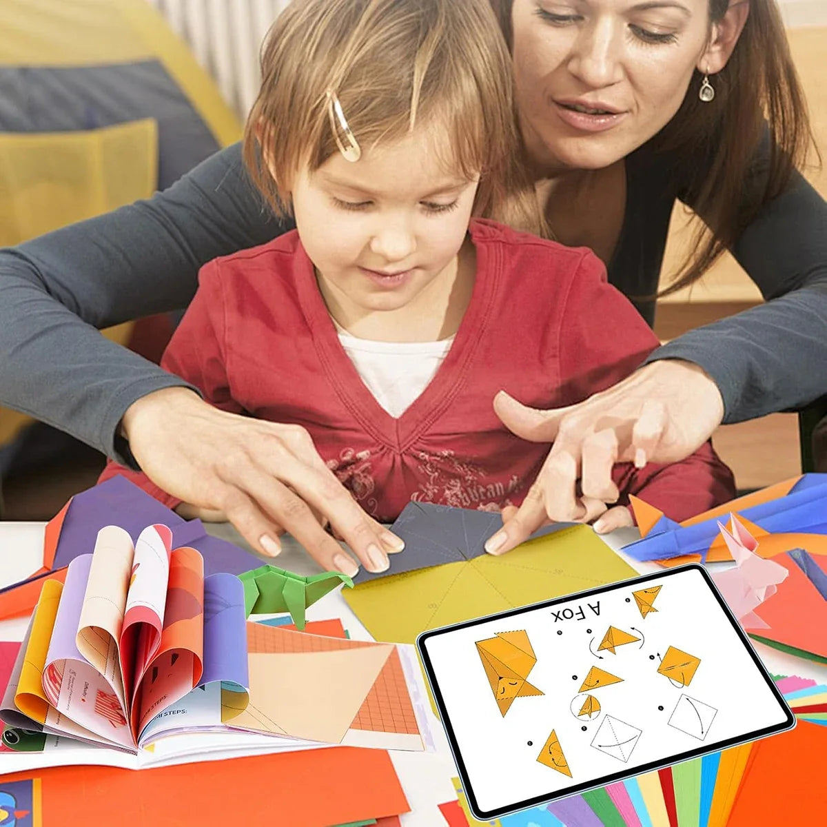 Origami Paper Folding Kit – 30/96 Sheets with Instruction Book for Kids & Beginners