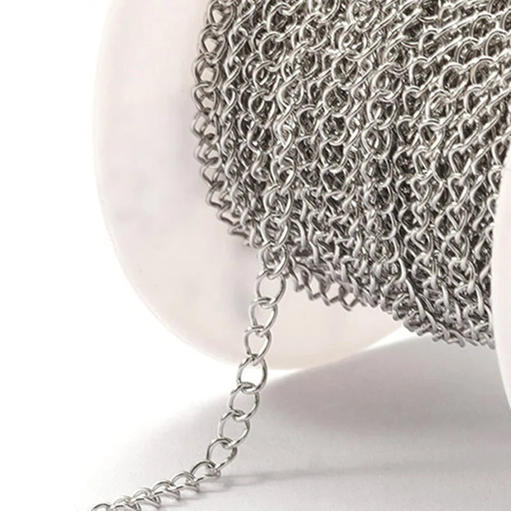 No Fade Stainless Steel Chain – 2M Gold Chain for DIY Jewelry Making