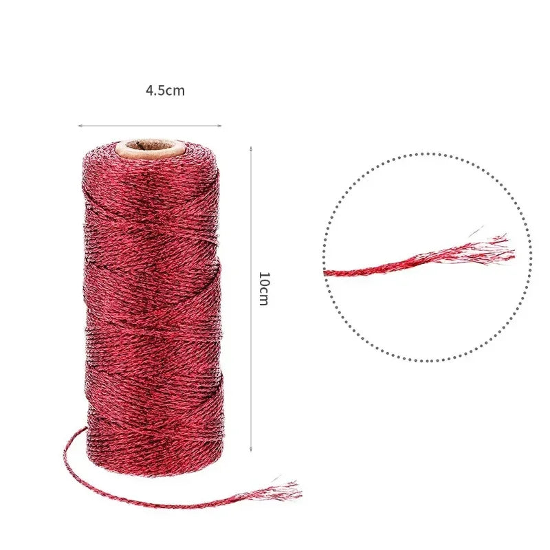 1mm Gold & Silver Twisted Macrame Cord – 100M Metallic Rope for DIY Crafts