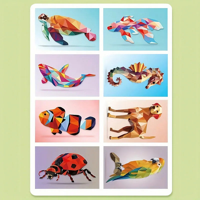 3D Animal Jigsaw Puzzle Stickers – DIY Creative Collage Art Set