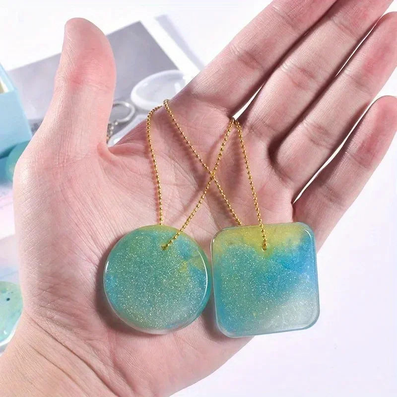 DIY Silicone Keychain Pendant Mold Set – Round & Rectangle