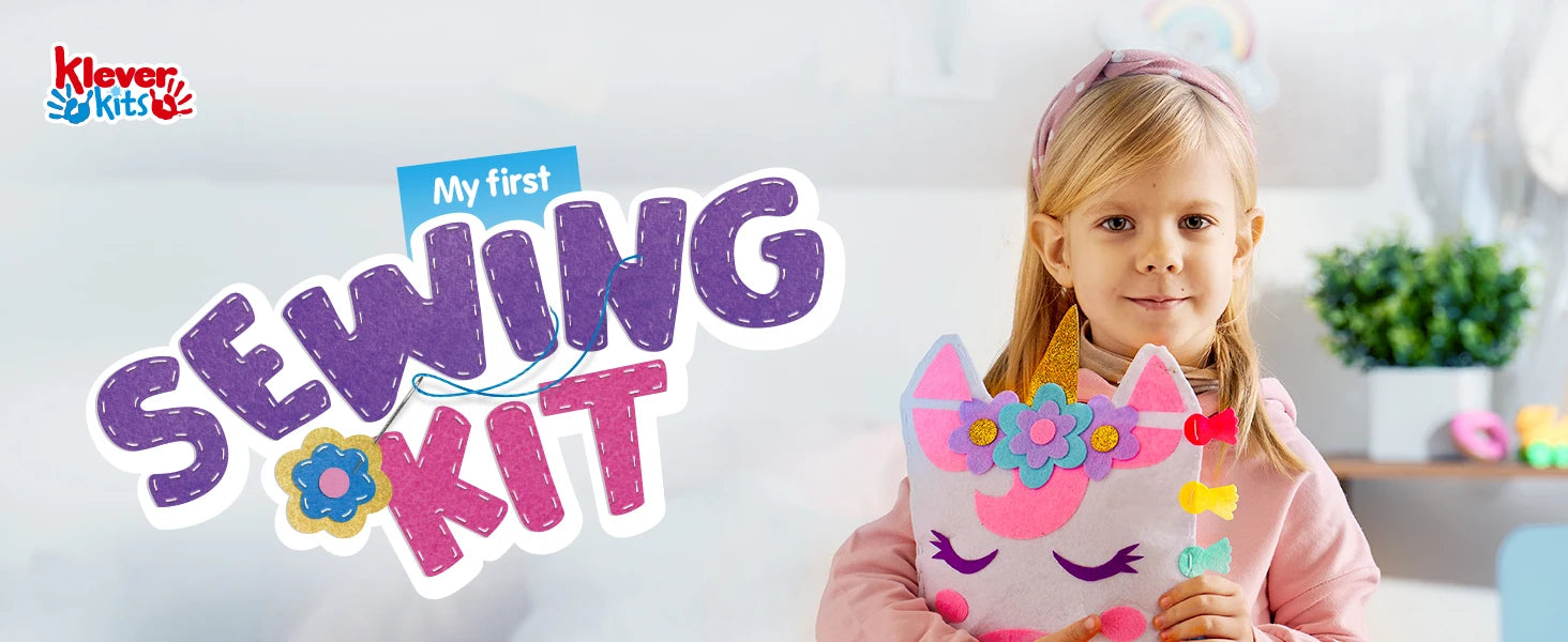 Kids My First Sewing Kit – 7 Easy DIY Projects (Unicorn & Mermaid)