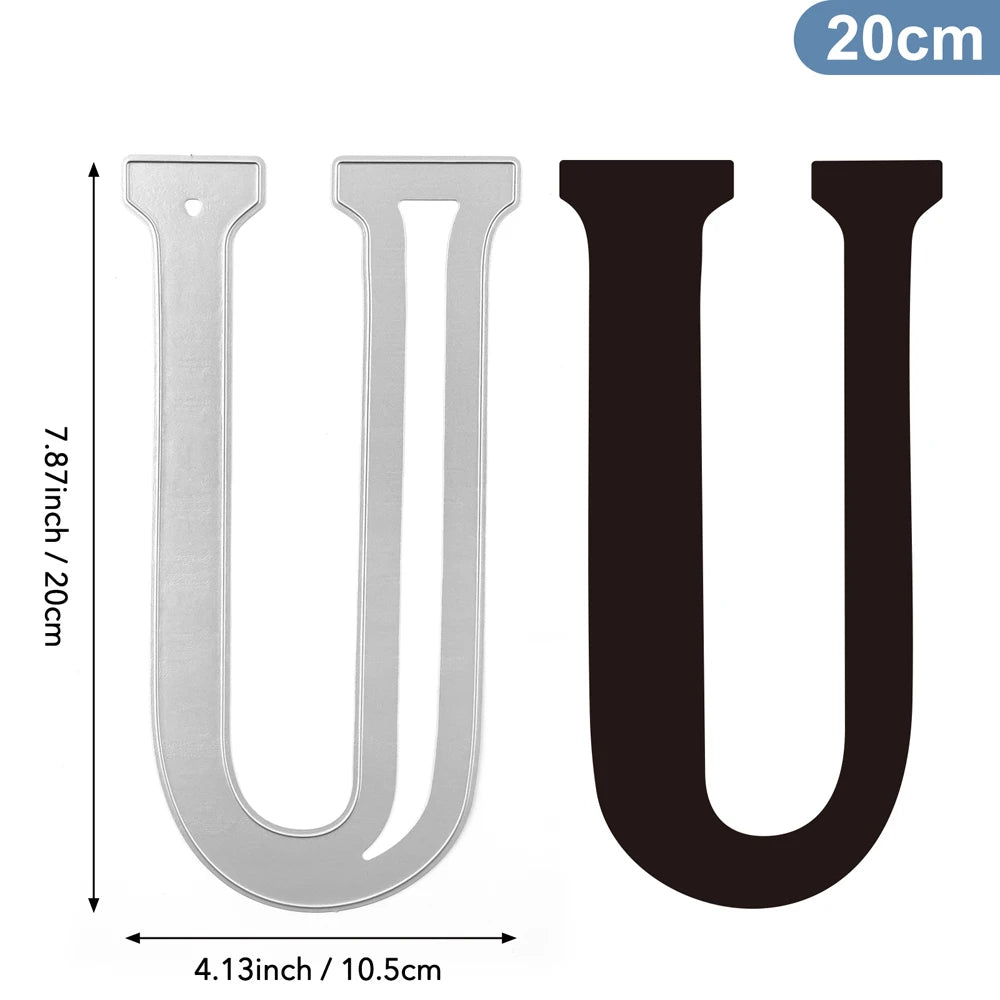 20cm A–Z Metal Letter Cutting Dies – 26 Capital Alphabets for DIY Crafts