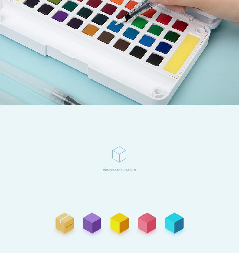 12/24/36/48 Colors Watercolor Paint Set