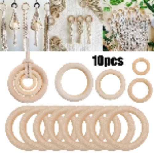 Unfinished Solid Wooden Rings 30–70mm for DIY Crafts