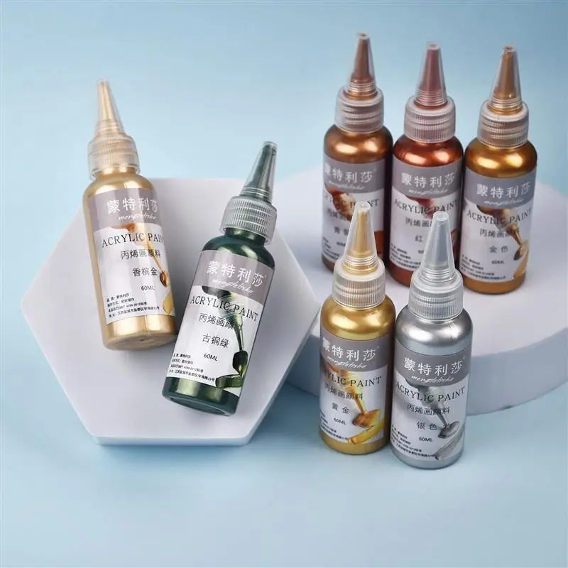 60ml Waterproof Metallic Pigment – Acrylic Paint for DIY Resin, Graffiti & Craft Decoration