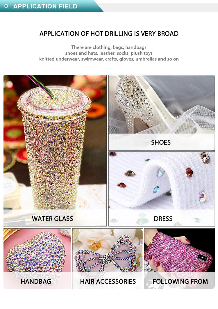YHB Cold-Fix Crystal Rhinestones – 101–133 PCS for DIY Crafts