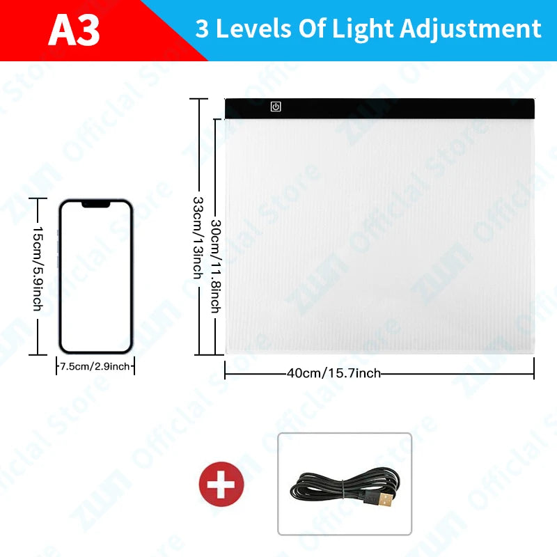 LED Drawing Copy Pad – 3-Level Dimming Art Board