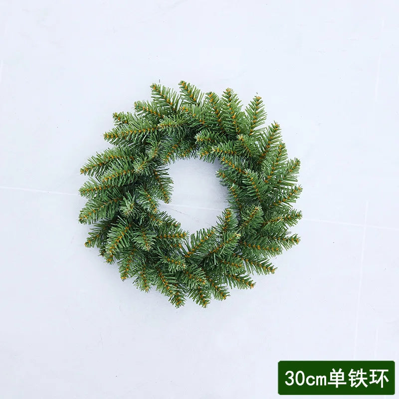 Christmas Green Pine Needle Wreath – Front Door Garland Decoration (30/40/50cm)