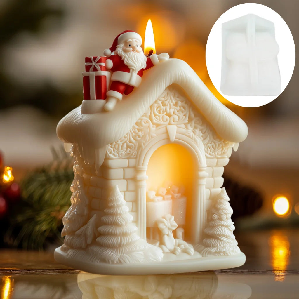 3D Reindeer & Santa Silicone Candle Mold – Christmas Resin Mold