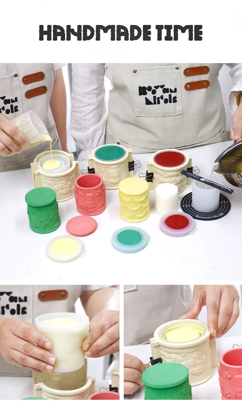 Christmas Candle Jar Silicone Mold – Nicole Christmas Tales Gypsum & Jesmonite Mold