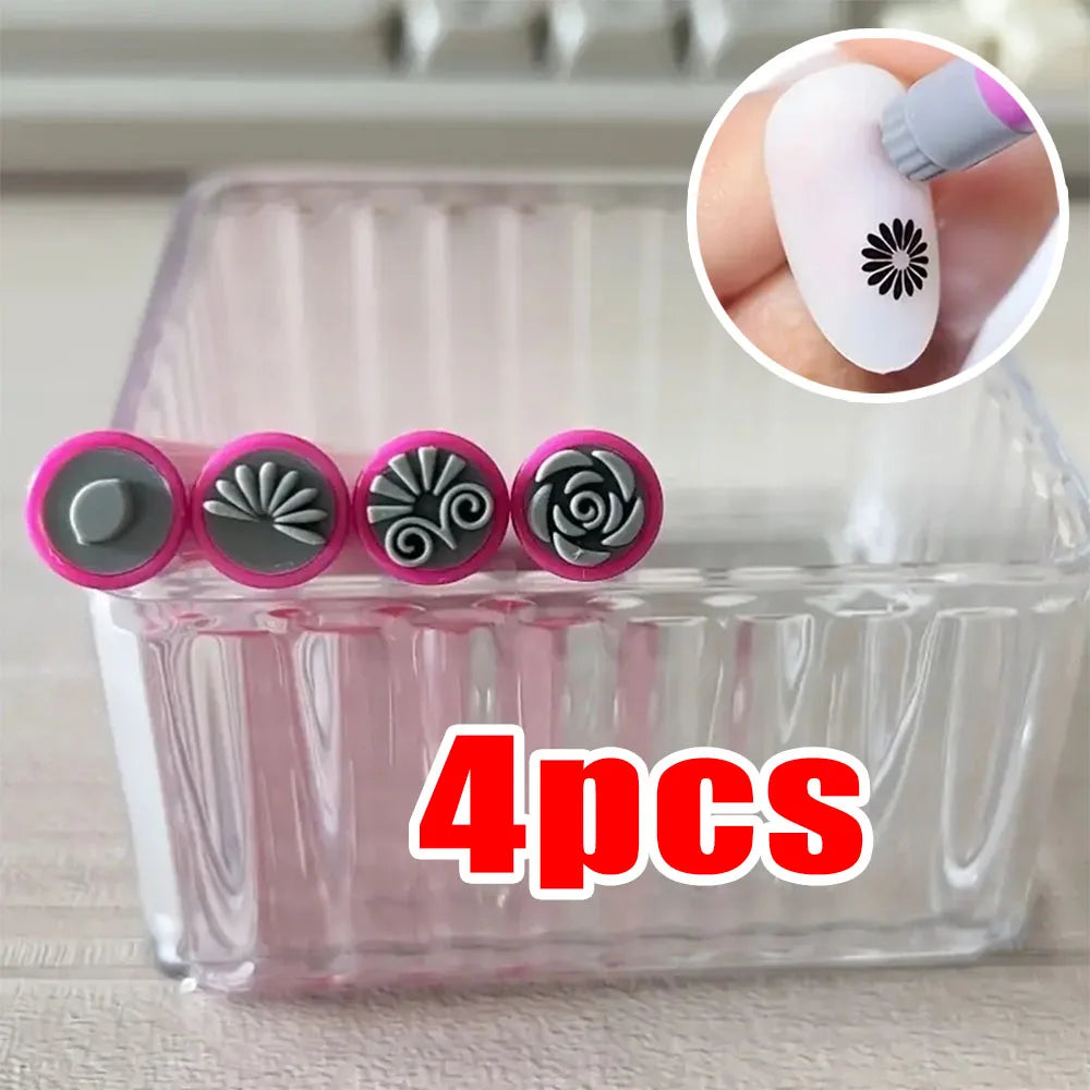 Nail Art Stamp Pen Set – 4/6/10pcs Painting & Dotting Tools
