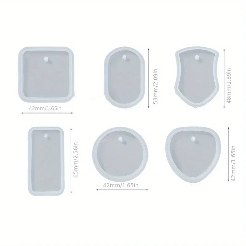 DIY Silicone Keychain Pendant Mold Set – Round & Rectangle