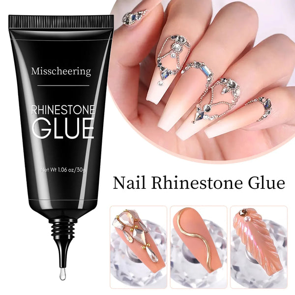 30g Super Strong Nail Rhinestone Glue – Bling Gel for 3D Nail Charms