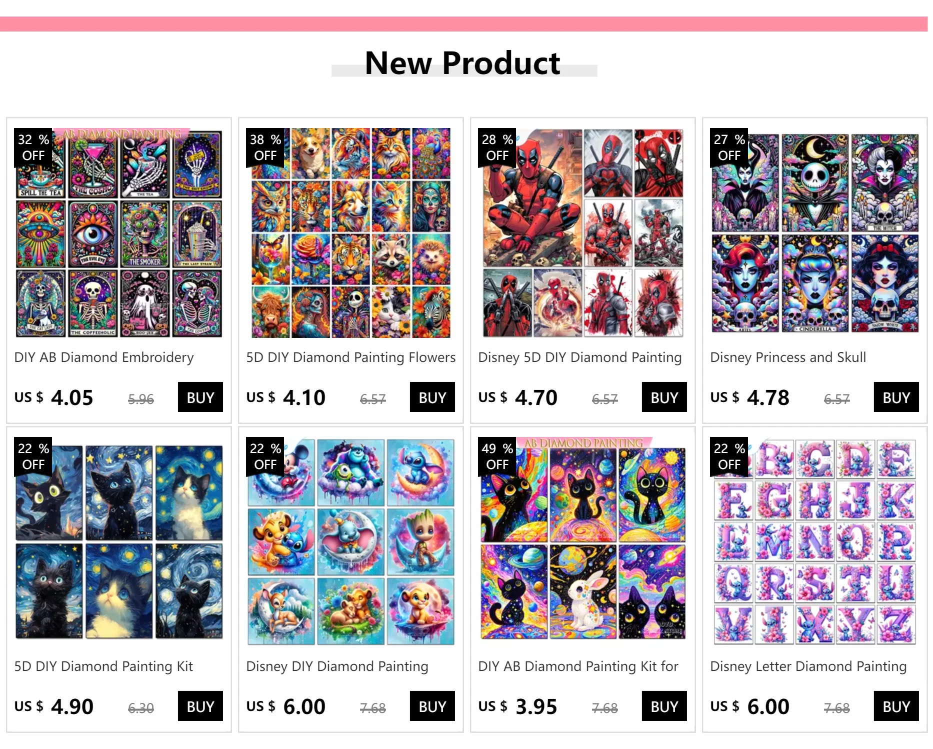 Cartoon Stitch Diamond Painting Kit – Full Round/Square Rhinestone Embroidery Art