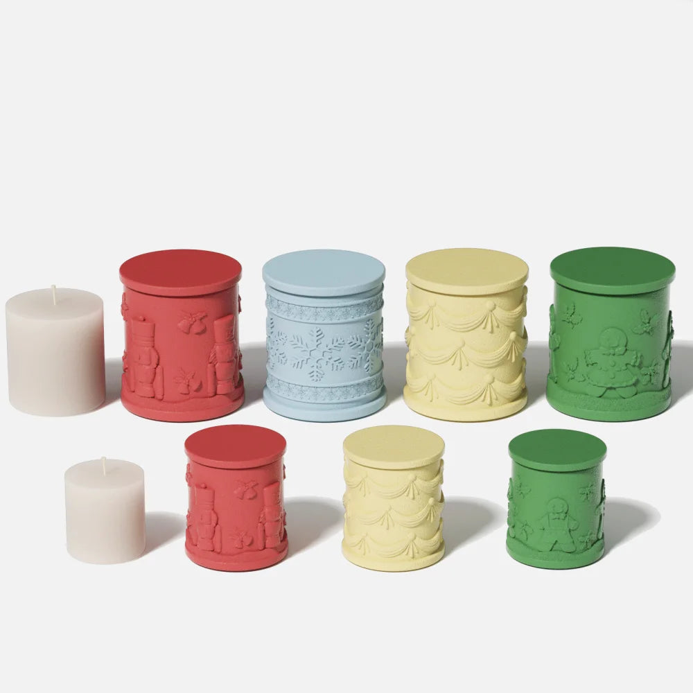 Christmas Candle Jar Silicone Mold – Nicole Christmas Tales Gypsum & Jesmonite Mold