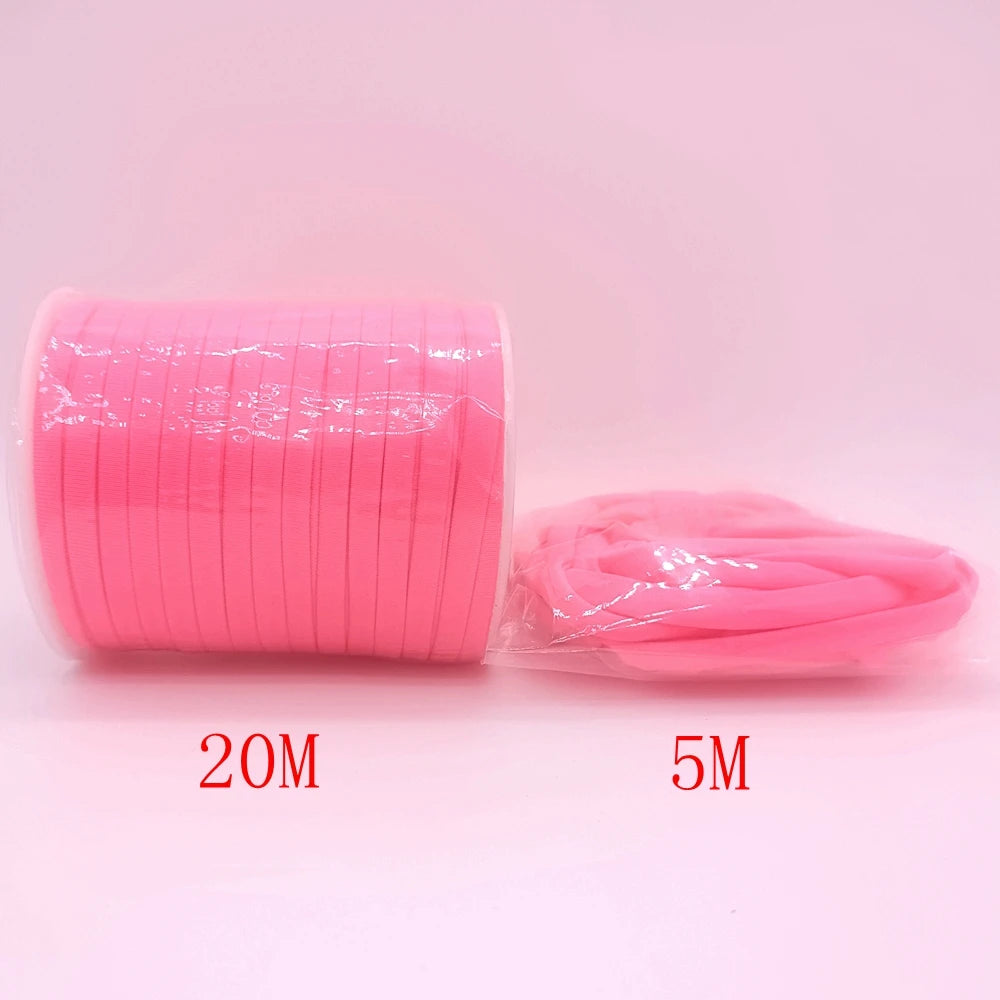 5mm Elastane Cord – Plain Color Hollow Stitched Elastic Band (46 Colors)