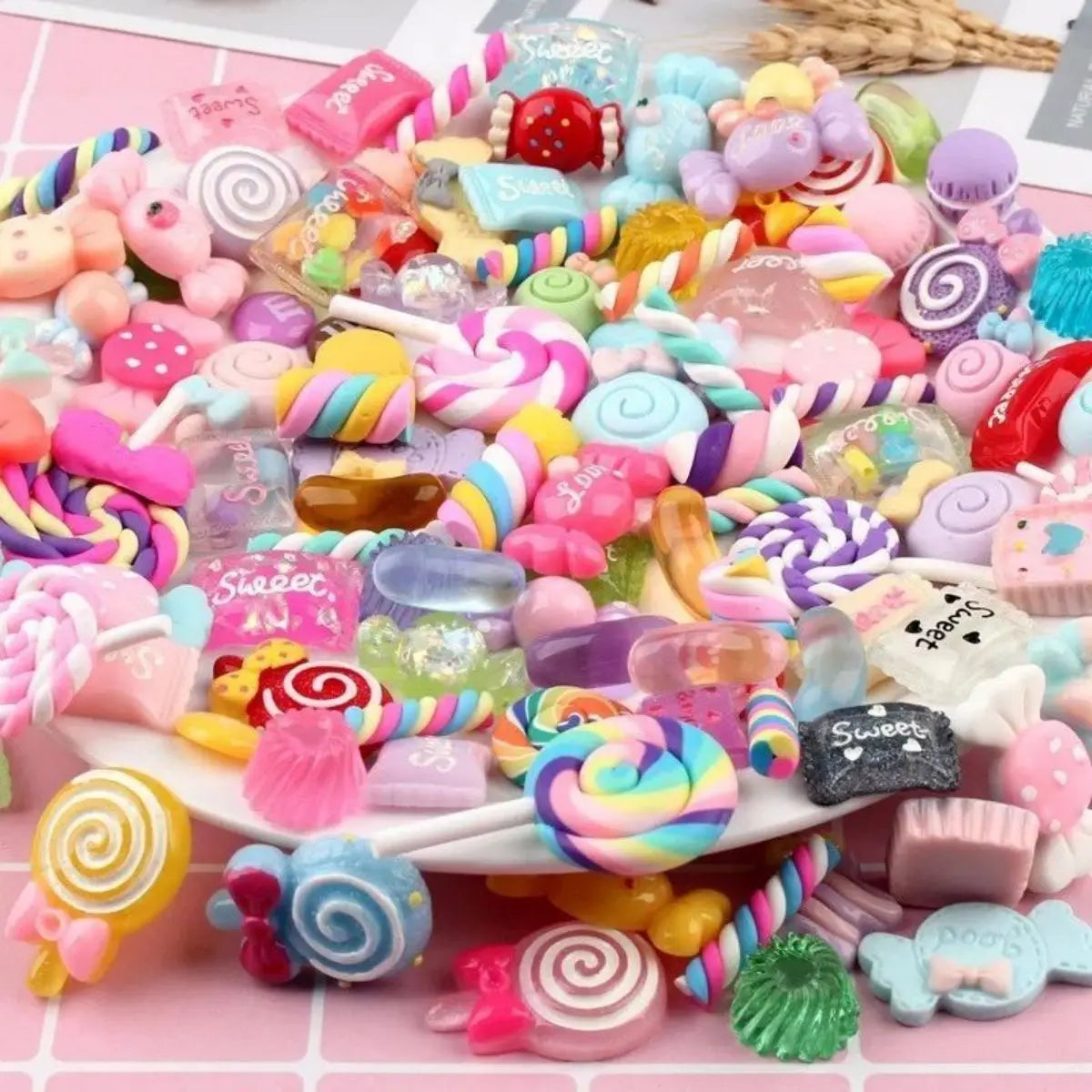 30pcs Candy Resin Slime Charms – Cute Mixed Flatback Sweets for DIY Crafts