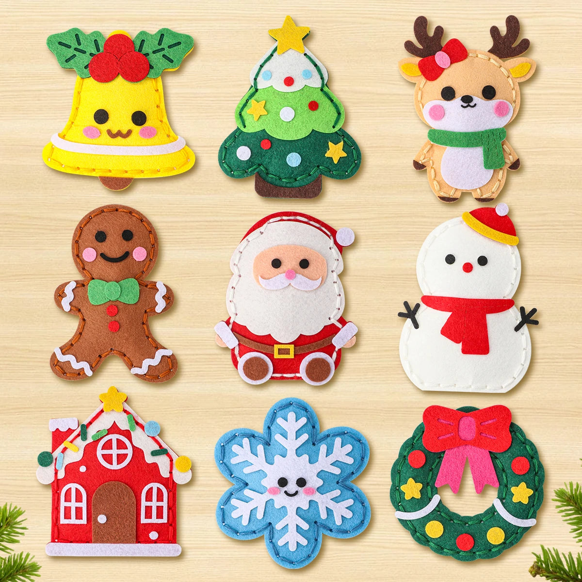 9-Piece DIY Christmas Sewing Kit – Beginner-Friendly Ornaments