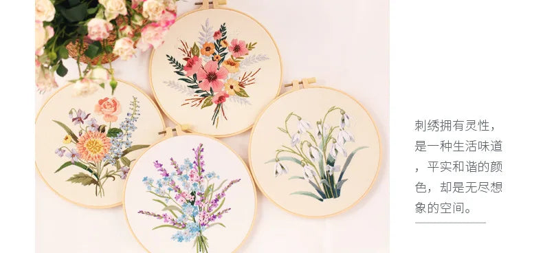 Embroidery Kit for Beginners – Fabric Cross Stitch Kit for Adults DIY