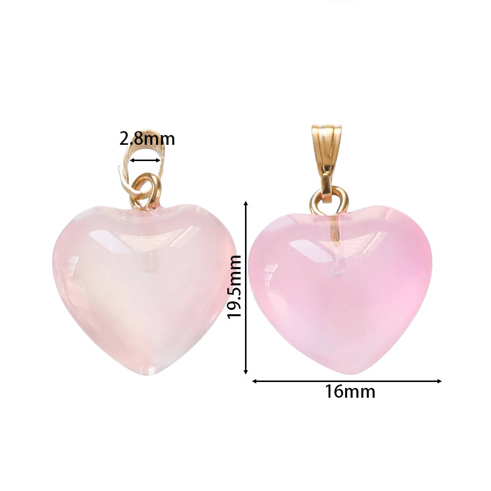 Lampwork Heart Glass Bead Charms (10pcs)