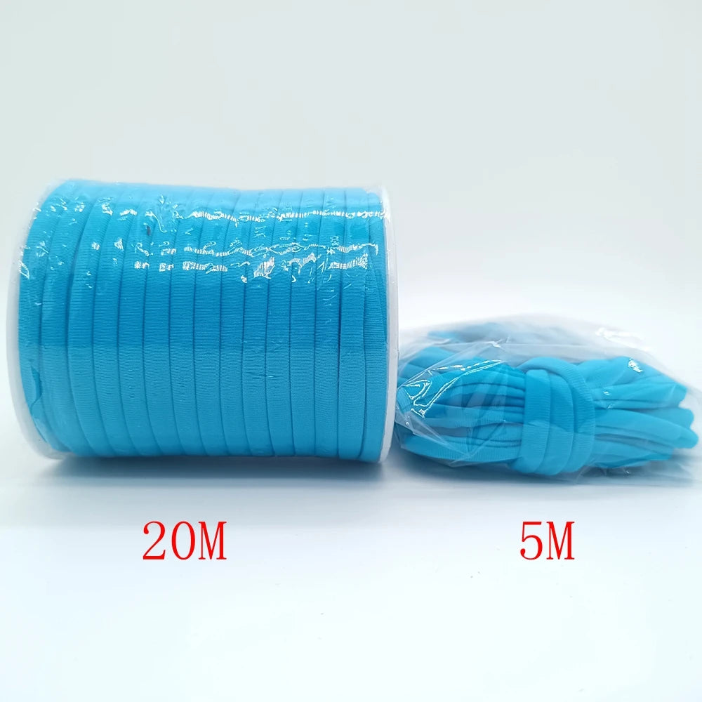5mm Elastane Cord – Plain Color Hollow Stitched Elastic Band (46 Colors)
