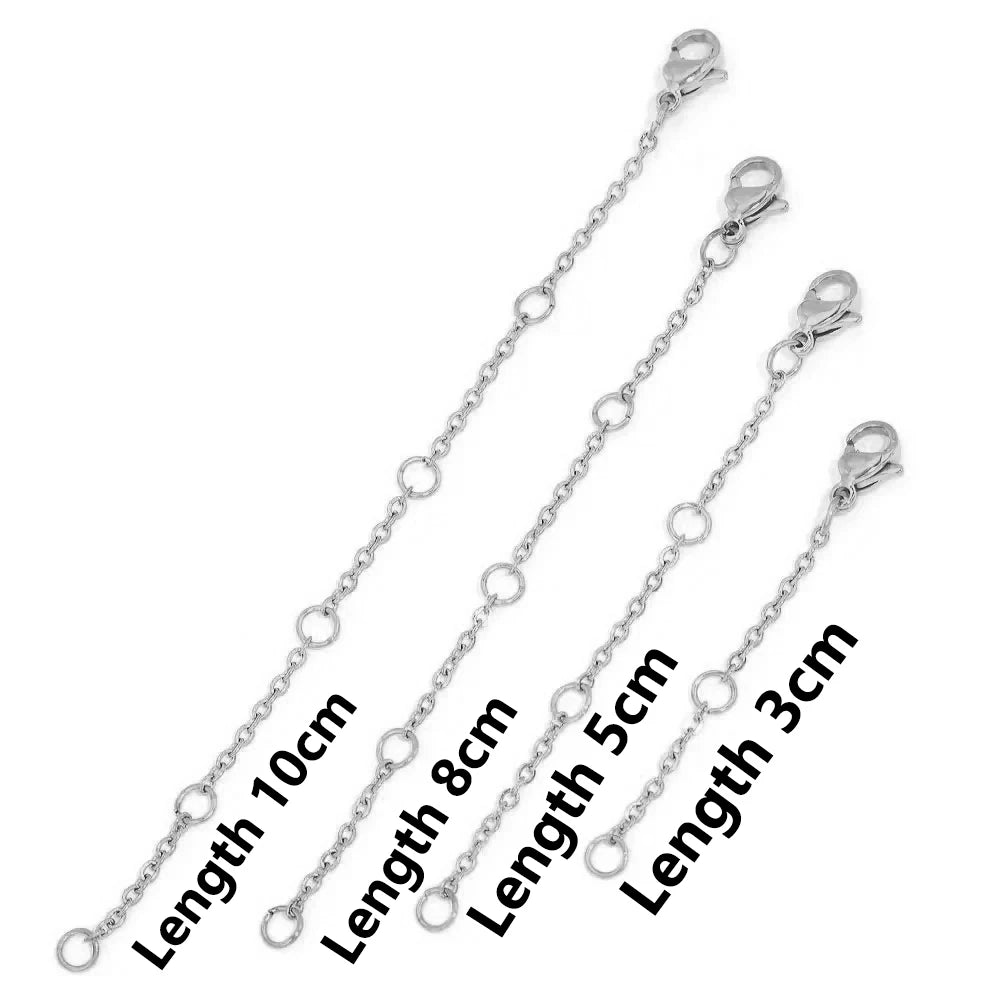 10PCS Stainless Steel Extension Chains with Lobster Clasps – DIY Jewelry Connectors