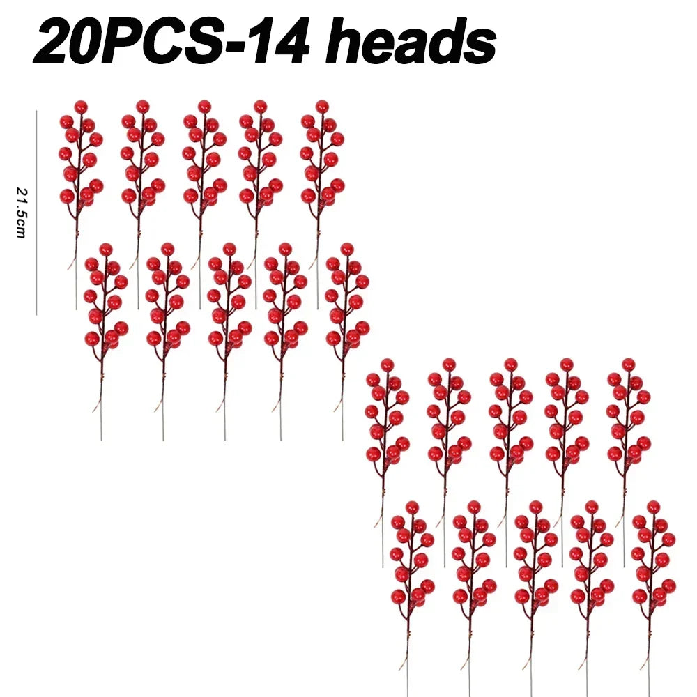 Artificial Holly Berry Stems – Christmas Décor