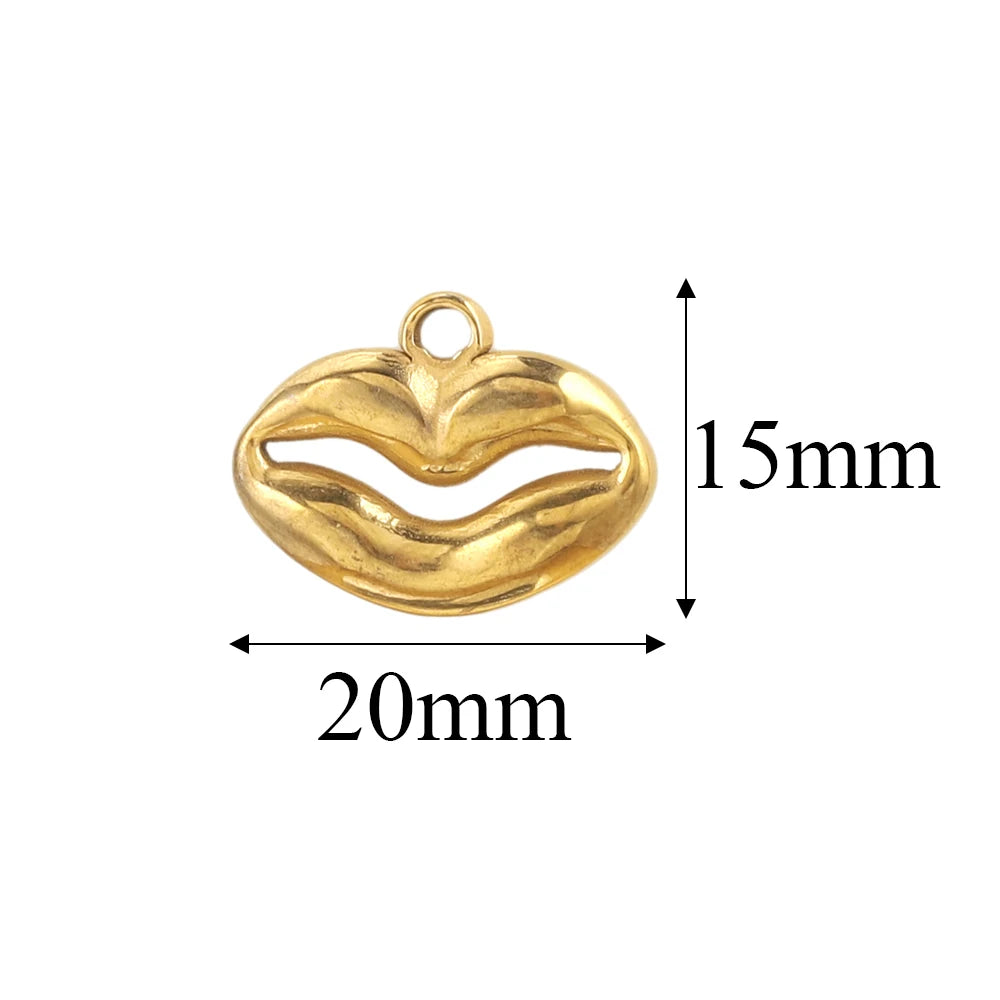 5PCS Gold Stainless Steel Charms – DIY Jewelry Pendants & Accessories