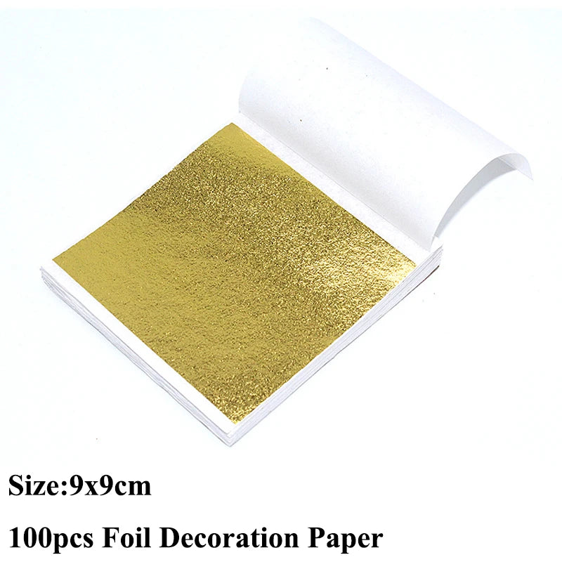 100PCS Gold Silver Copper Foil Leaf Flakes – DIY Resin, Candle & Art Decor