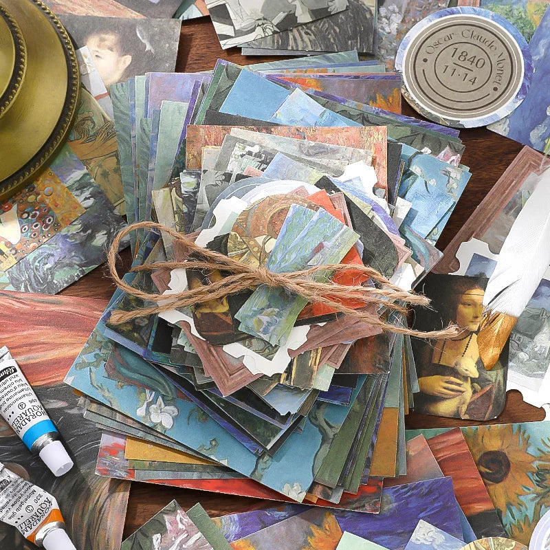 100PCS Retro Scrapbook Paper Set – DIY Collage, Journal & Album Craft Materials