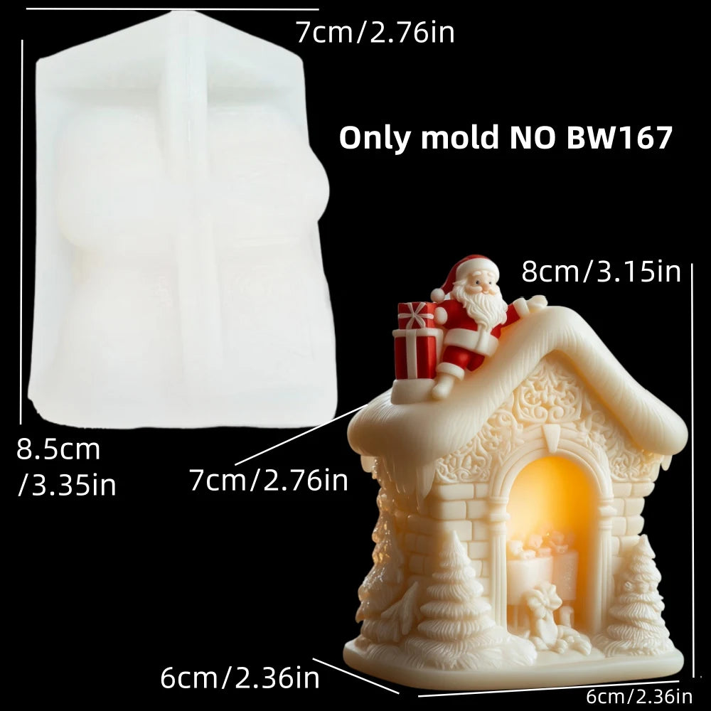 3D Reindeer & Santa Silicone Candle Mold – Christmas Resin Mold