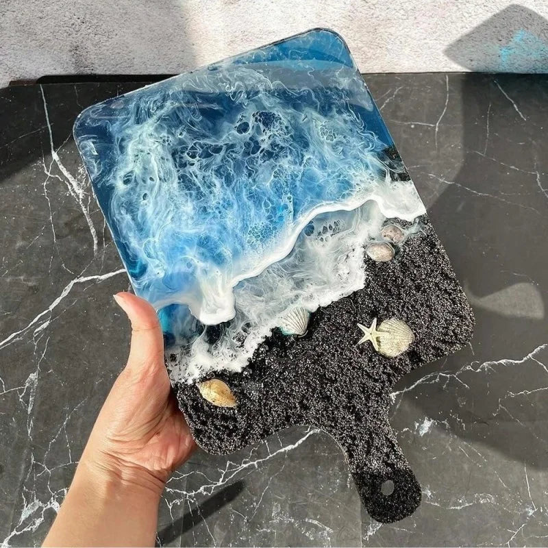 Large Charcuterie Board Silicone Mold – Ocean Wave Design