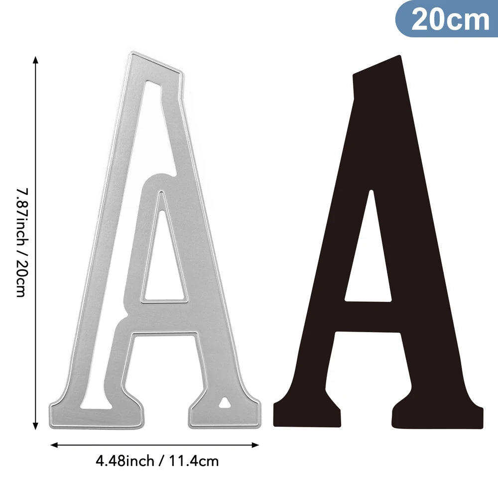 20cm A–Z Metal Letter Cutting Dies – 26 Capital Alphabets for DIY Crafts