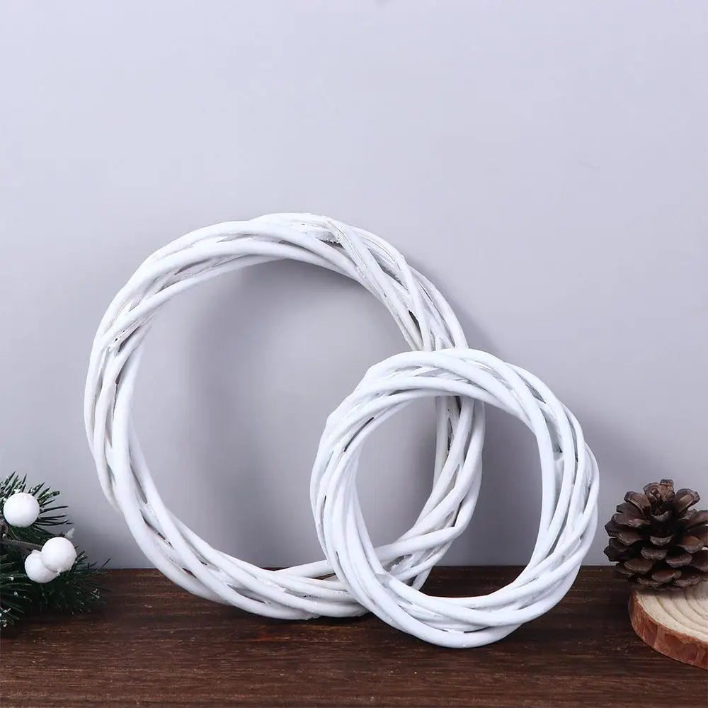 White Rattan Wreath – Blank Vine Garland Ring for Wedding & Christmas Decoration