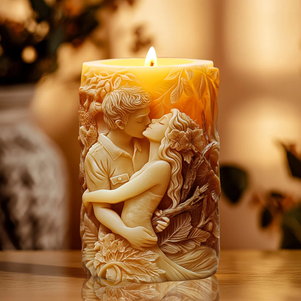 Couple Embossed Spherical Candle Mold