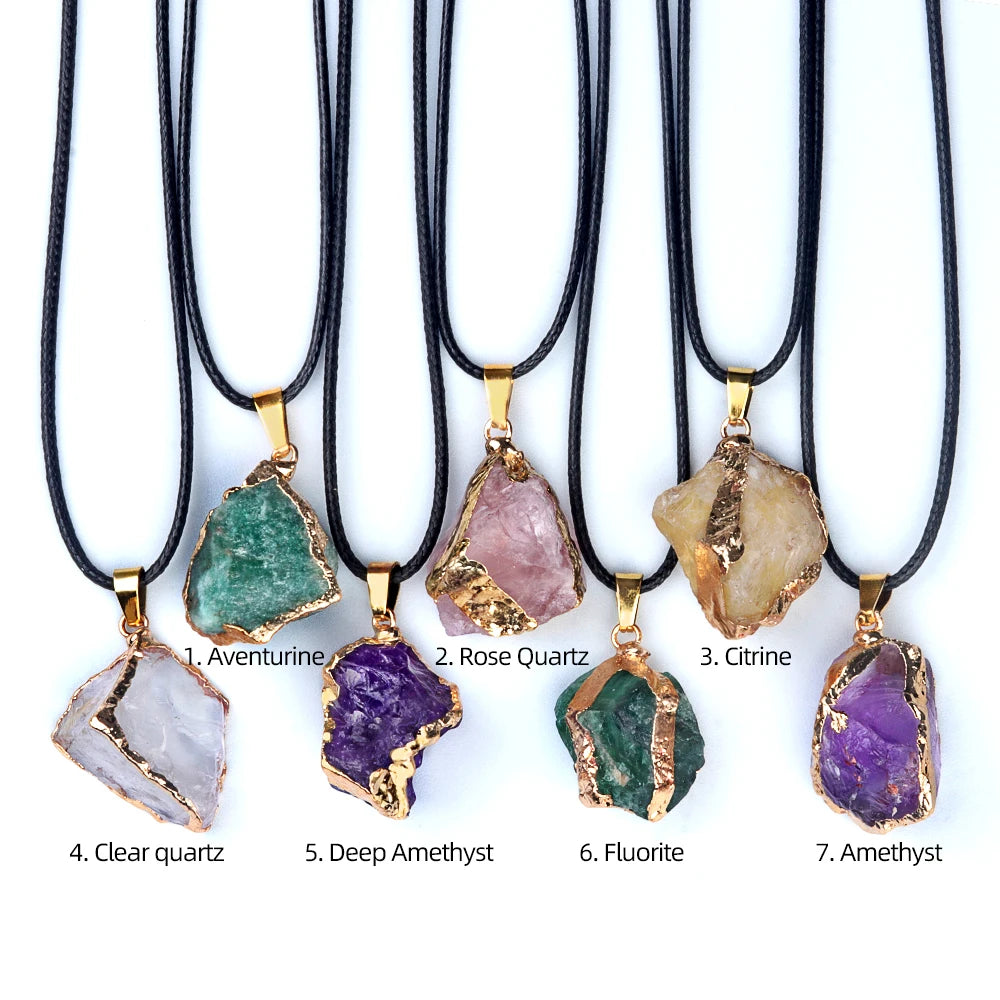 Wrapped Natural Stone Pendant Charms
