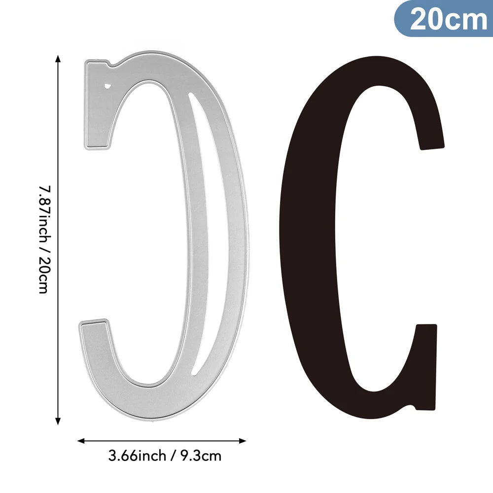 20cm A–Z Metal Letter Cutting Dies – 26 Capital Alphabets for DIY Crafts