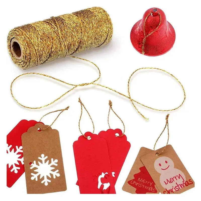 1mm Gold & Silver Twisted Macrame Cord – 100M Metallic Rope for DIY Crafts