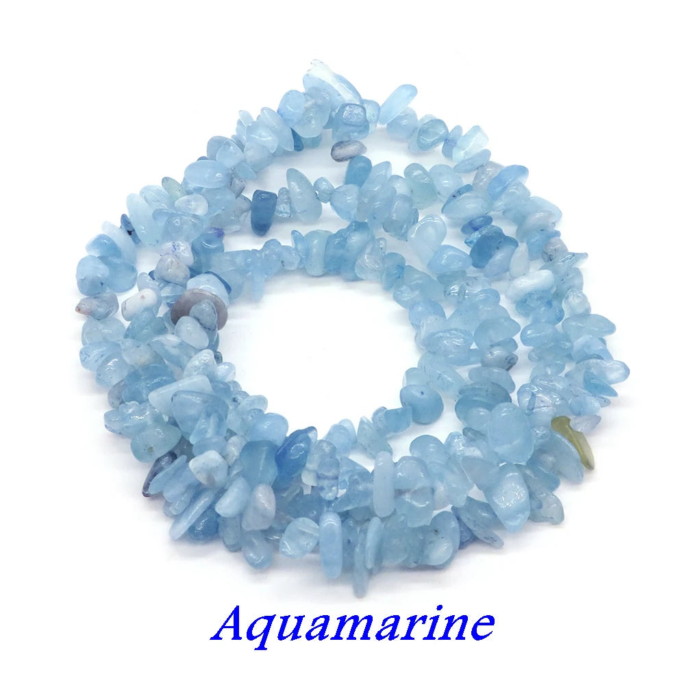 Natural Aquamarine Quartz Beads – Freeform Chips for DIY Jewelry & Crafts