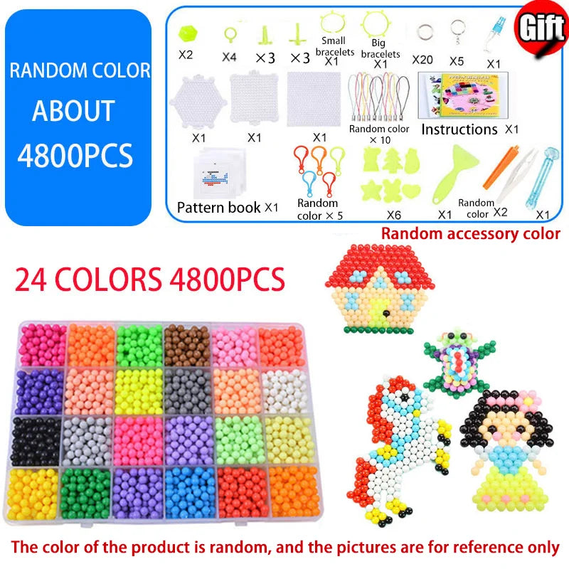 Magic Water Fuse Beads Set – DIY Sticky Beads Craft Kit