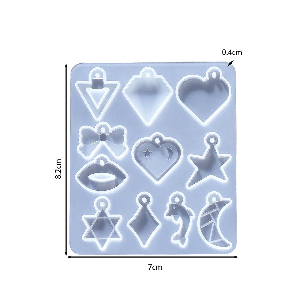 DIY Earring & Charm Mold – Heart, Leaf, Moon Shapes