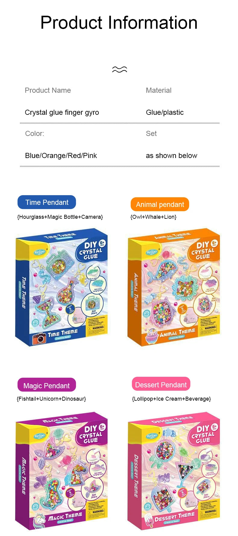 Kids DIY Crystal Glue Keychain Craft Kit – Fun Art Set for Girls